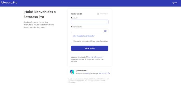 Ejemplo de pantalla de la aplicación