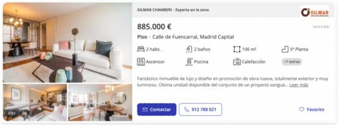 Ejemplo de pantalla de la aplicación