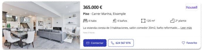 Ejemplo de pantalla de la aplicación