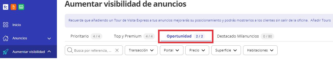 Ejemplo de pantalla de la aplicación
