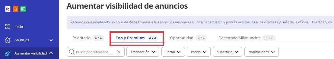 Ejemplo de pantalla de la aplicación